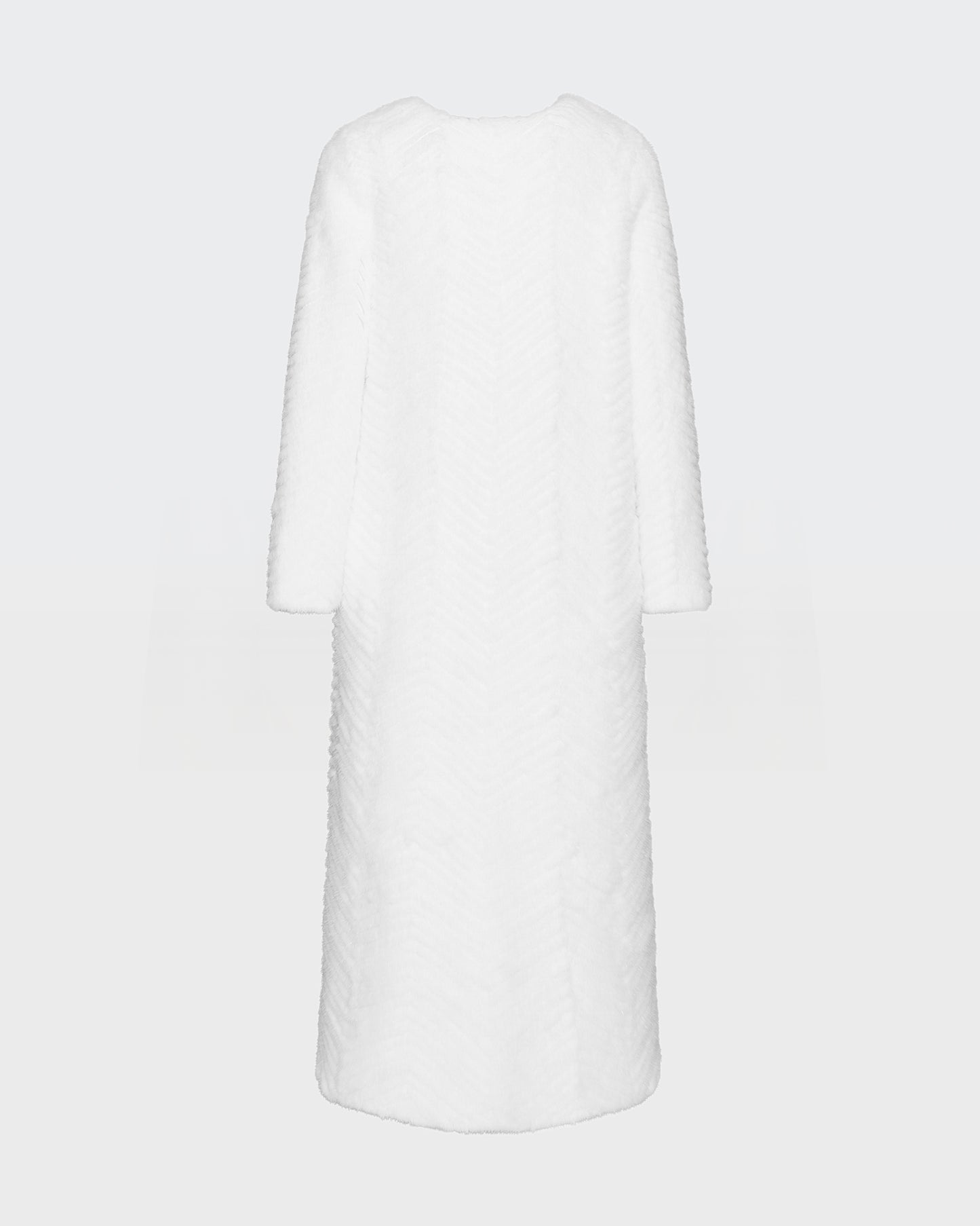 Manteau long en maille Mérinos et fourrure de vison