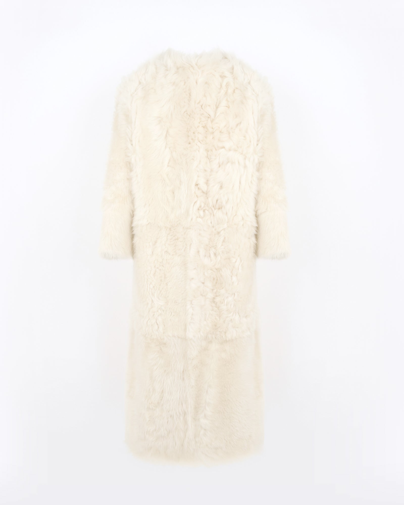 Manteau extra long en peau lainée d'agneau Toscane - Yves Salomon - Nouvelle collection Automne Hiver