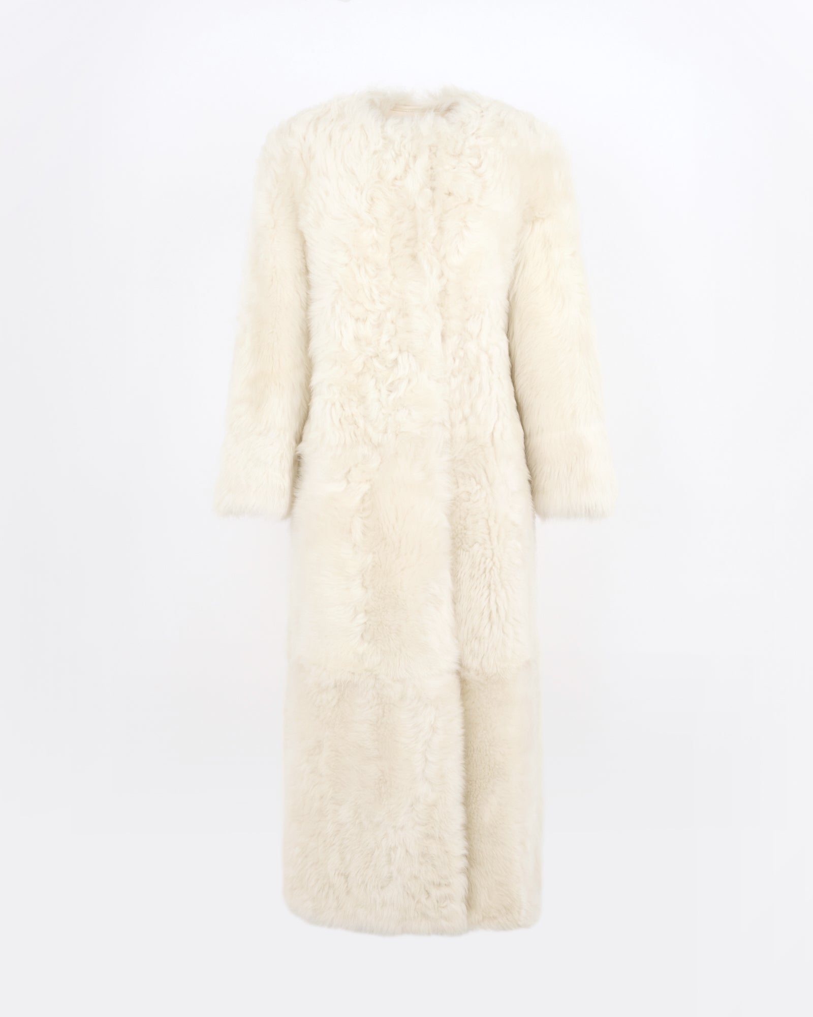 Manteau extra long en peau lainée d'agneau Toscane - Yves Salomon - Nouvelle collection Automne Hiver