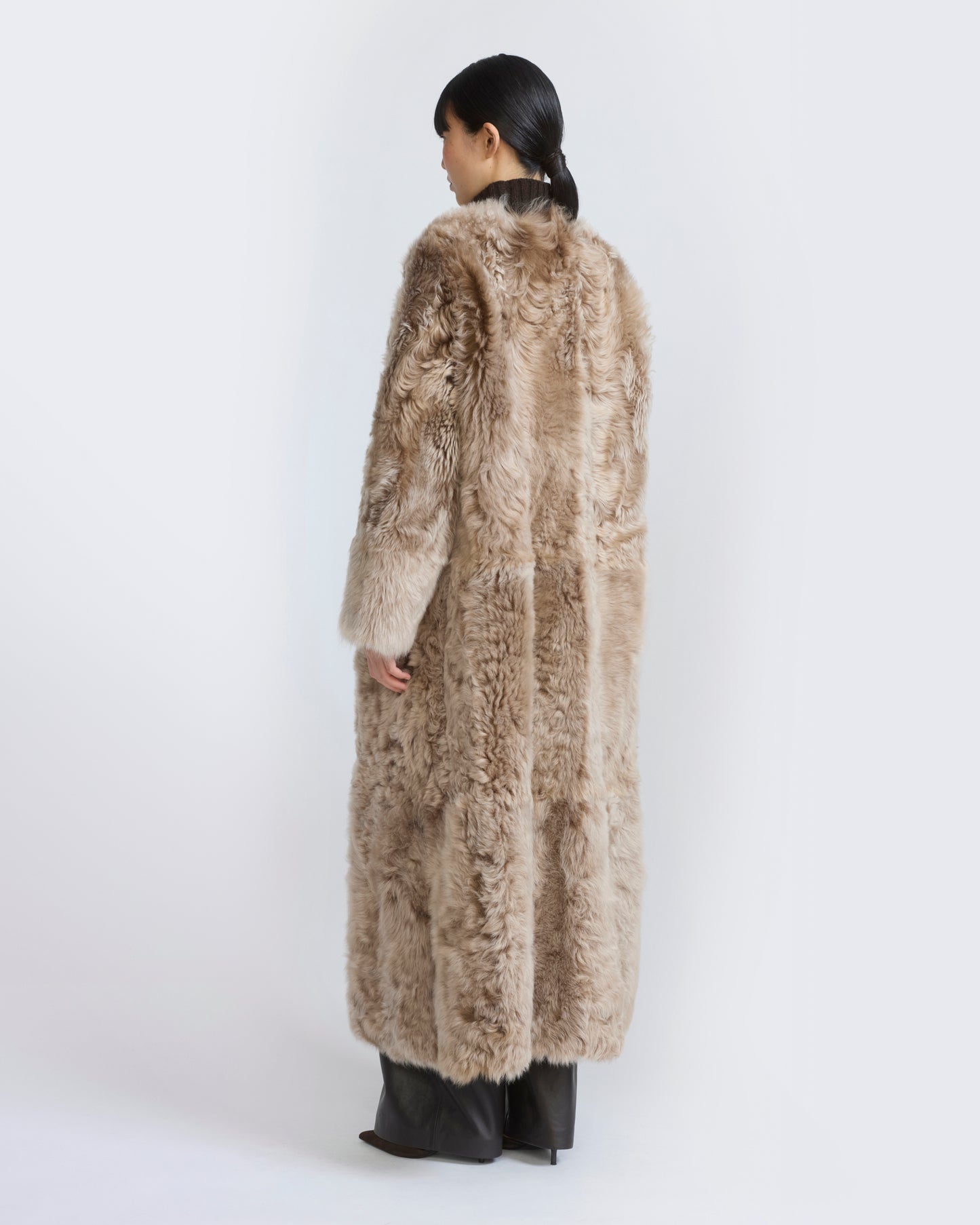 Extra long Toscana lambskin shearling coat