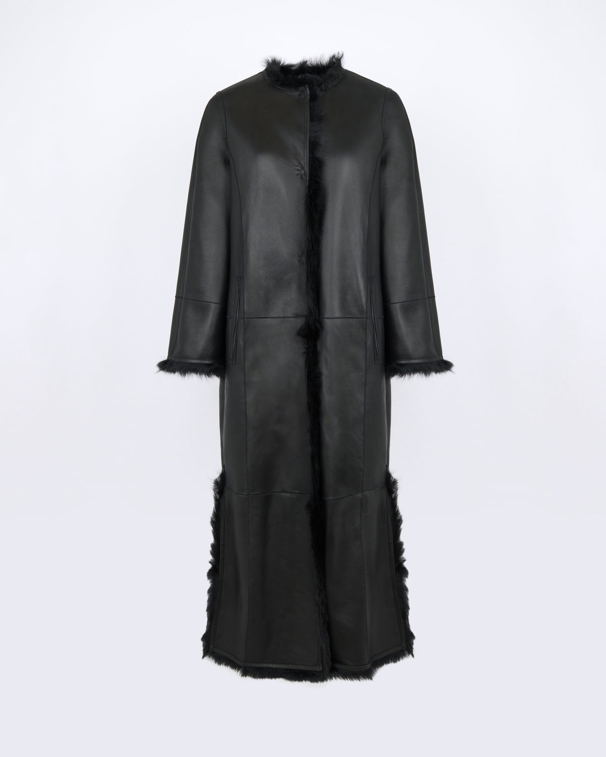 Manteau extra long en peau lainée d'agneau Toscane - Yves Salomon - Nouvelle collection Automne Hiver