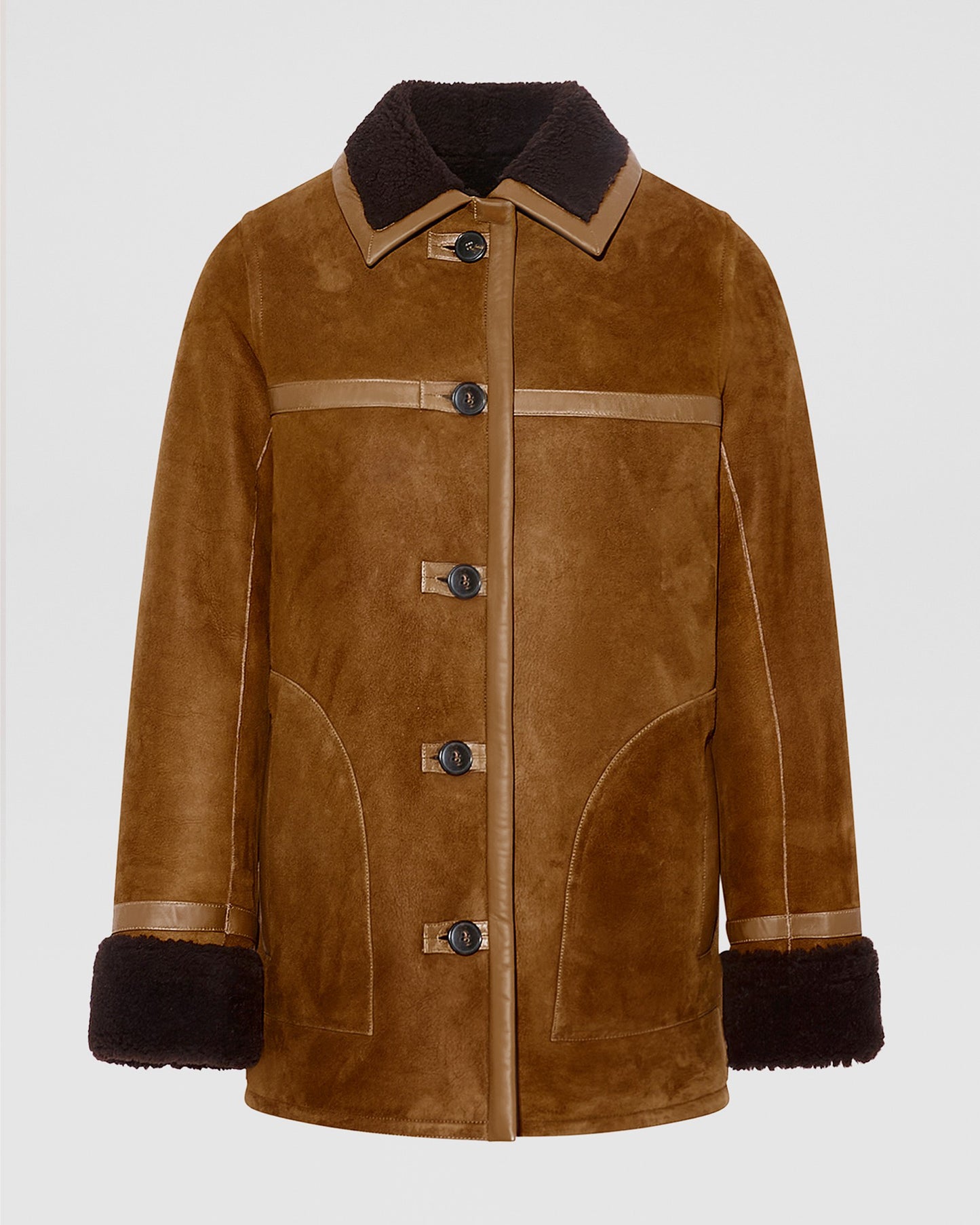 Manteau canadienne en agneau Mérinos suède