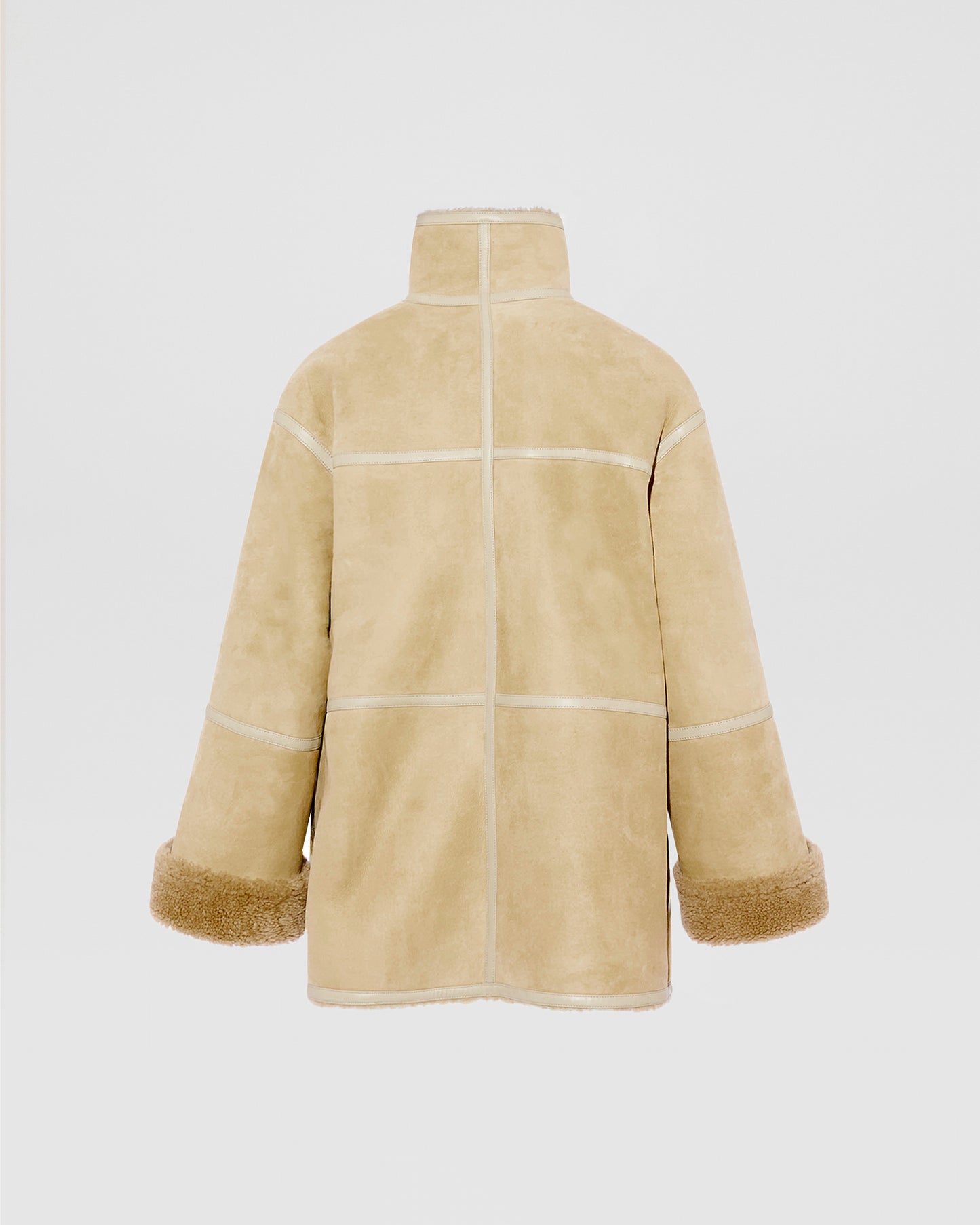 Short suede Merino lambskin coat