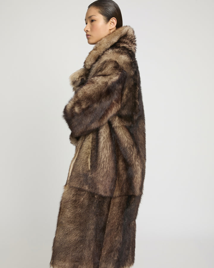 Reversible Long Shearling Coat