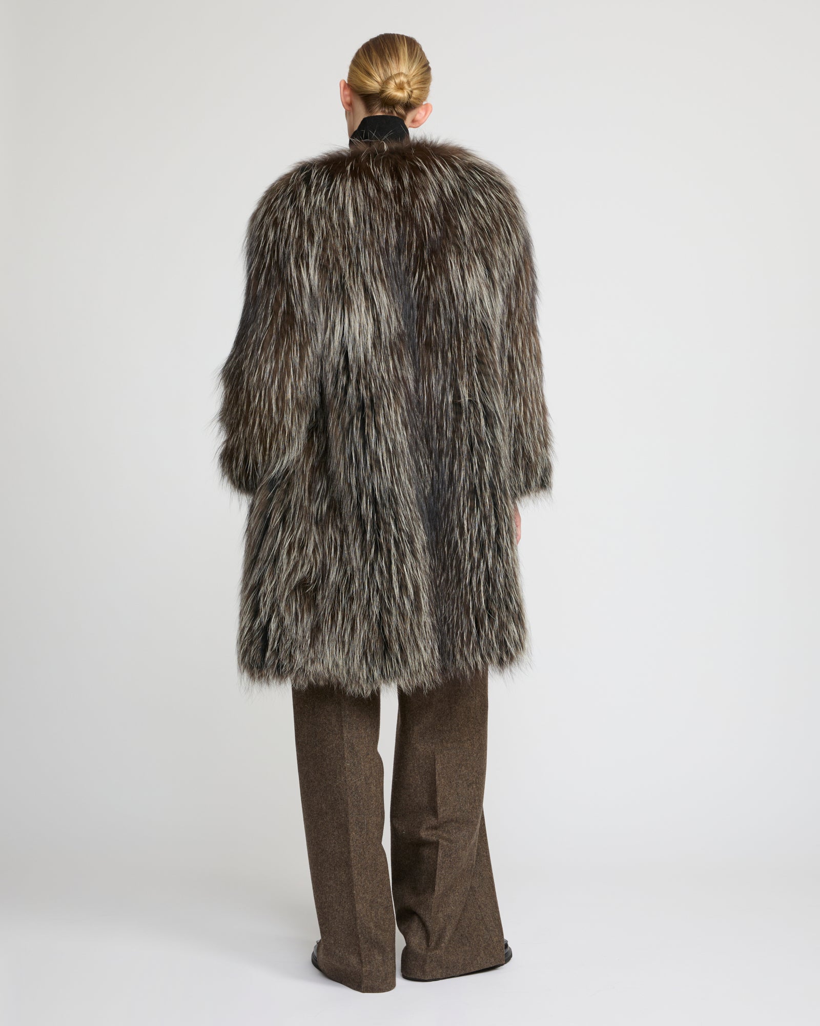Winter sale -Long jacket in knitted fox fur-#N/A – Yves Salomon
