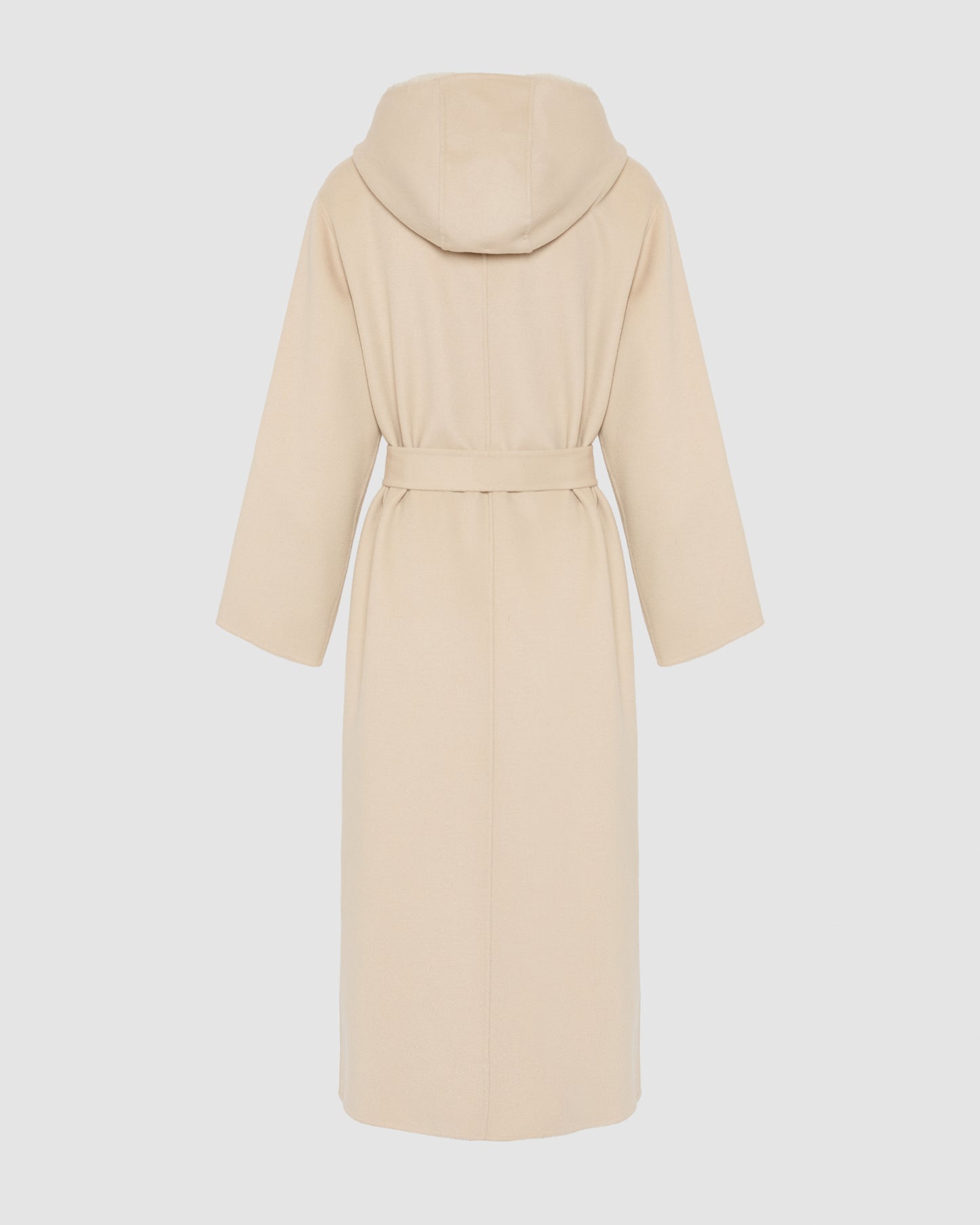 Long double face cashmere wool coat with Mink fur