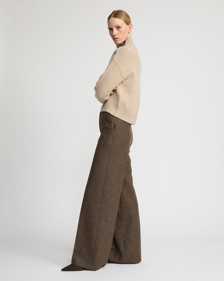 Flannel tailored trousers
