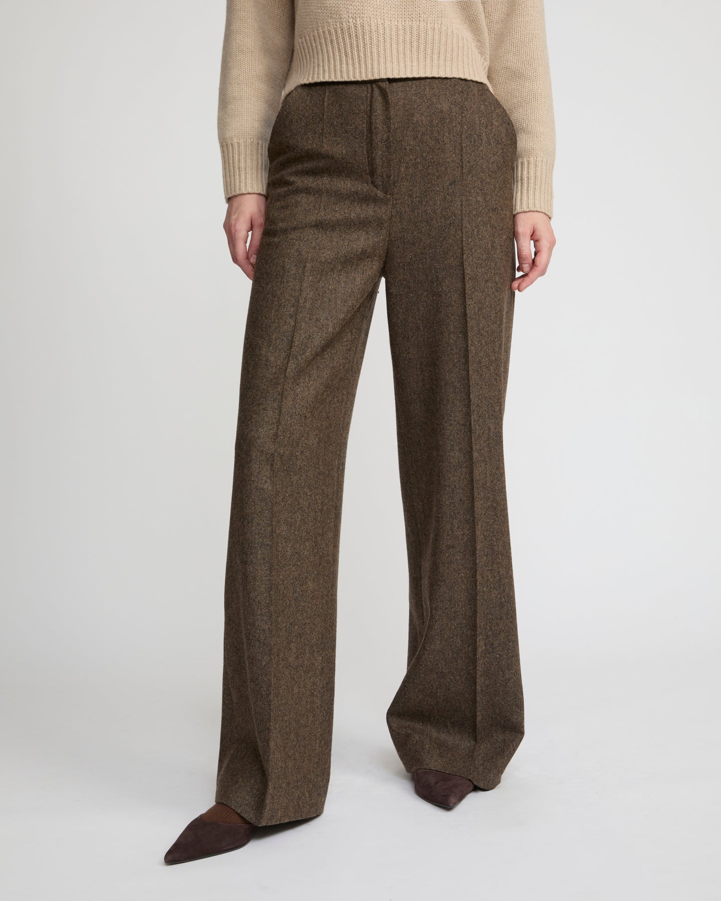 Pantalon tailleur en flanelle