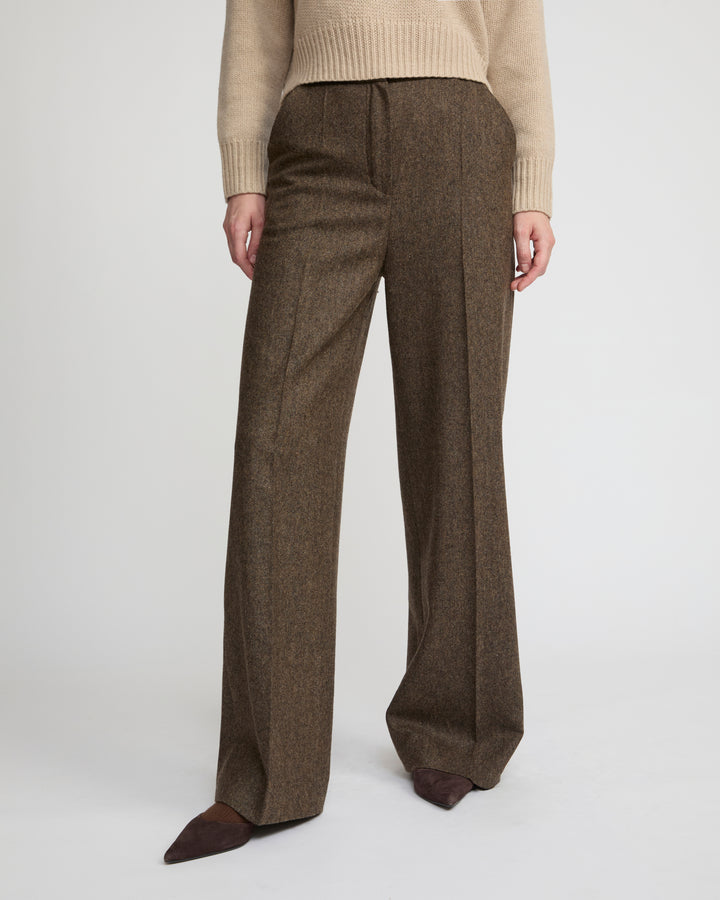 Flannel tailored trousers
