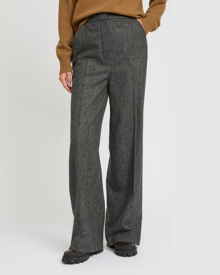 Pantalon tailleur en flanelle