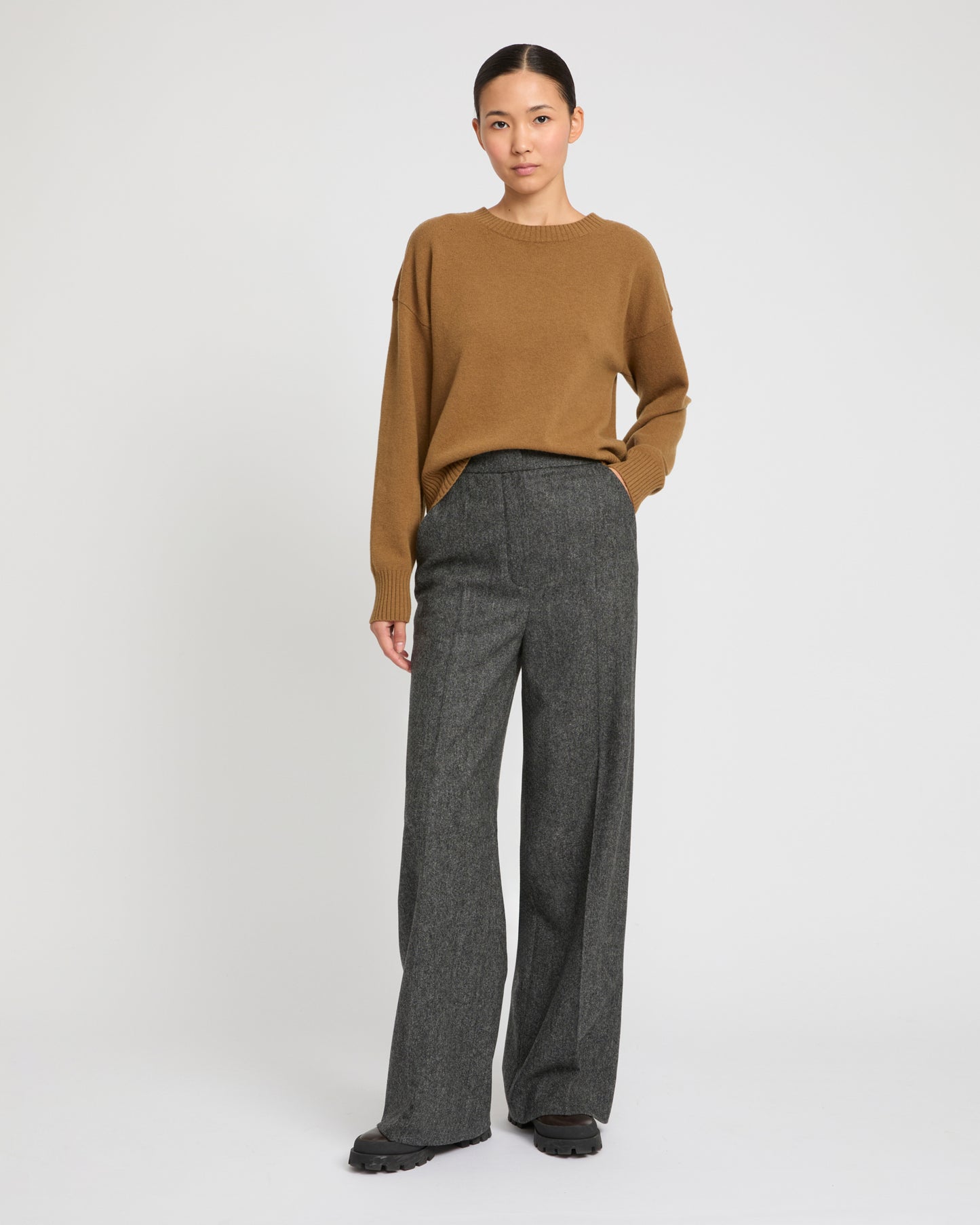 Flannel tailored trousers