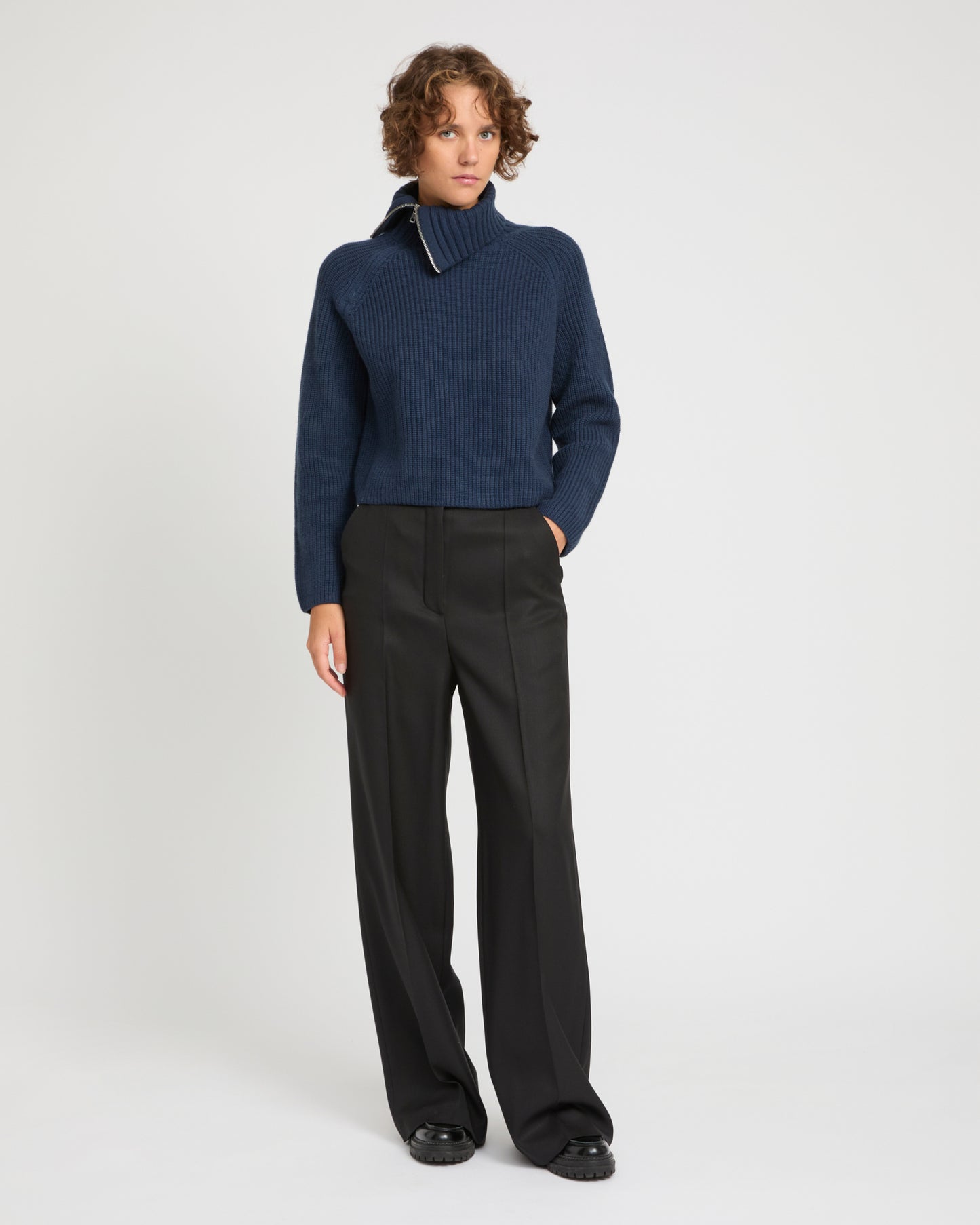 Flannel tailored trousers