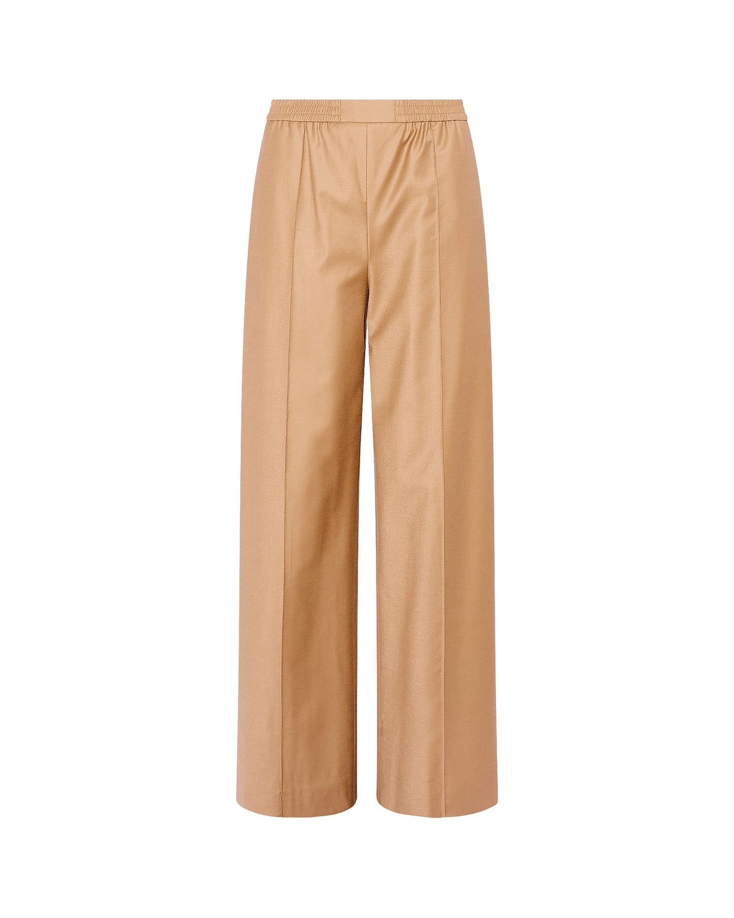 Pantalon ample à taille élastique en tissu flanelle