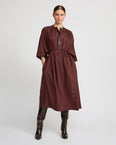 Robe kaftan en voile de laine