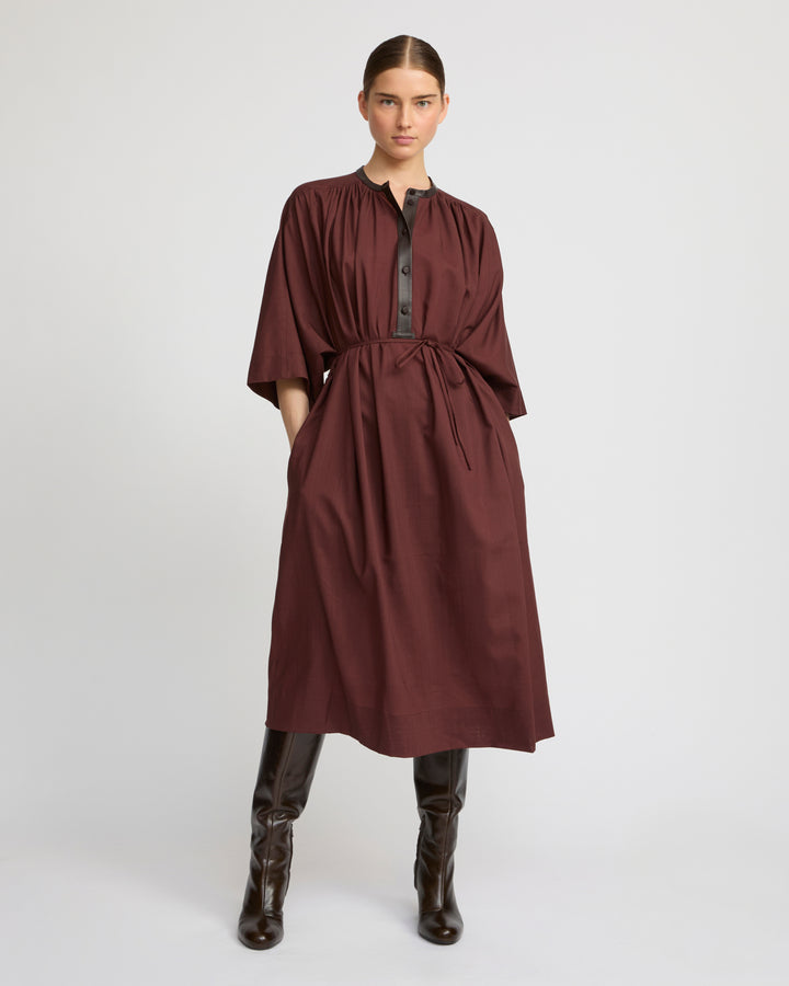 Wool voile kaftan dress