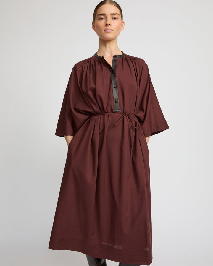 Wool voile kaftan dress