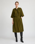 Robe kaftan en voile de laine