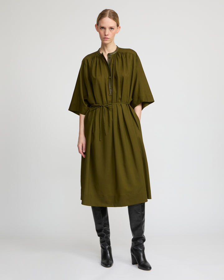 Wool voile kaftan dress