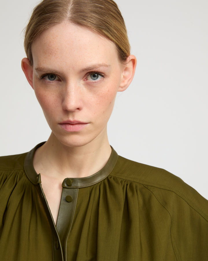 Wool voile kaftan dress