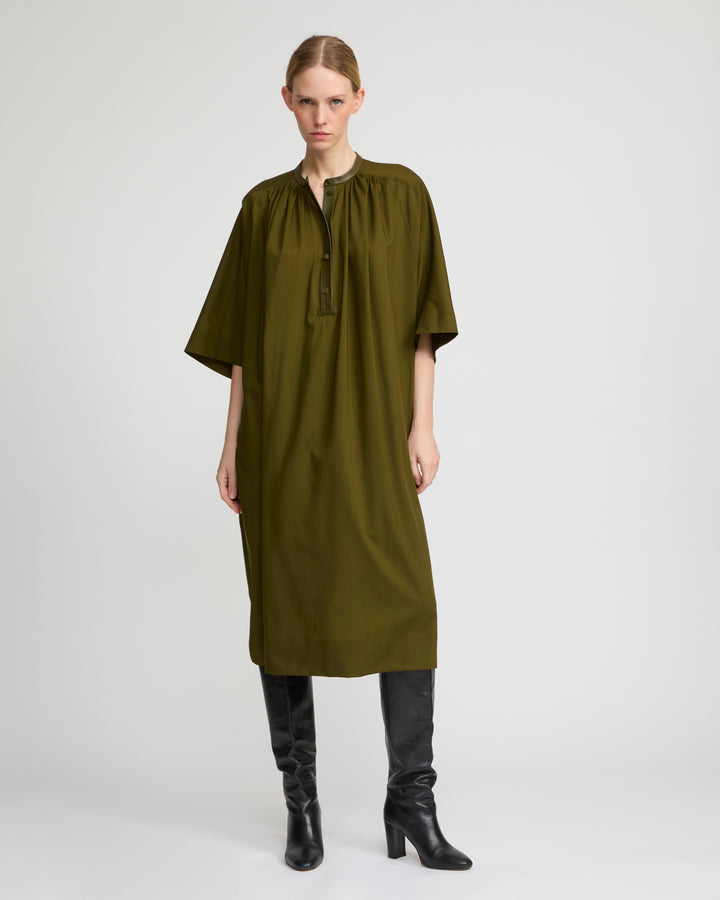 Wool voile kaftan dress