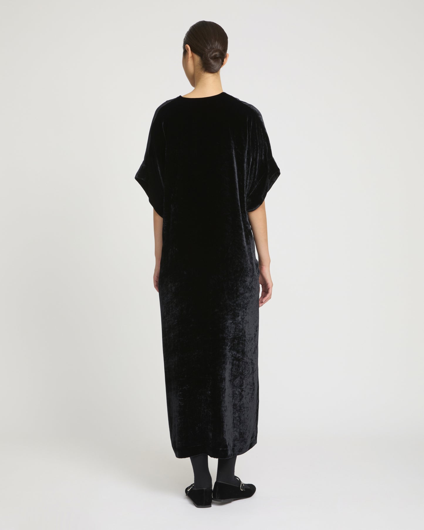 Flowing velvet draped dress