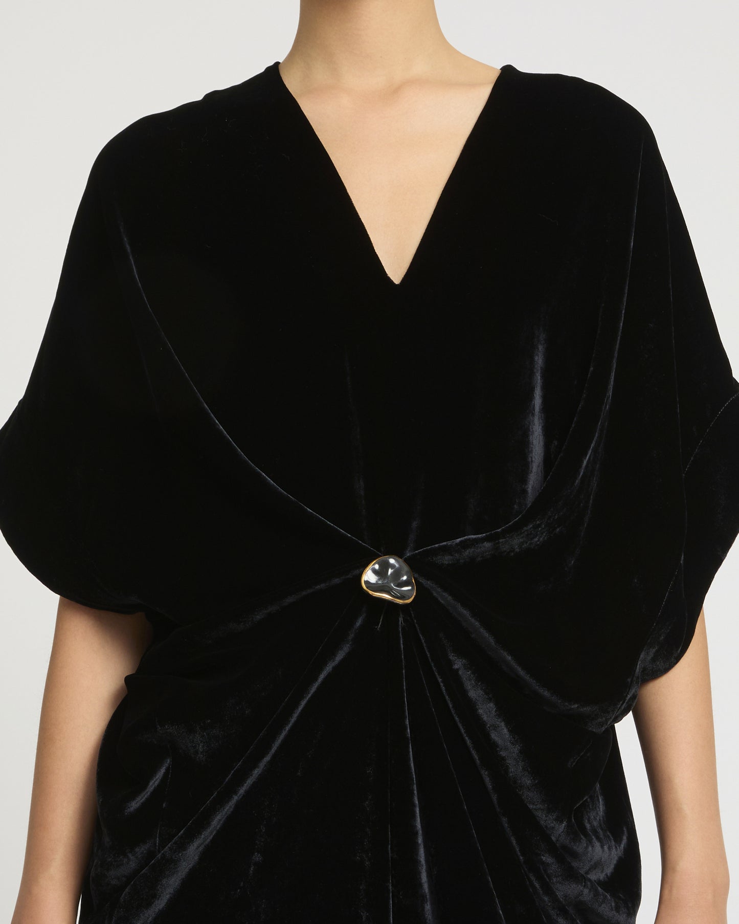 Flowing velvet draped dress