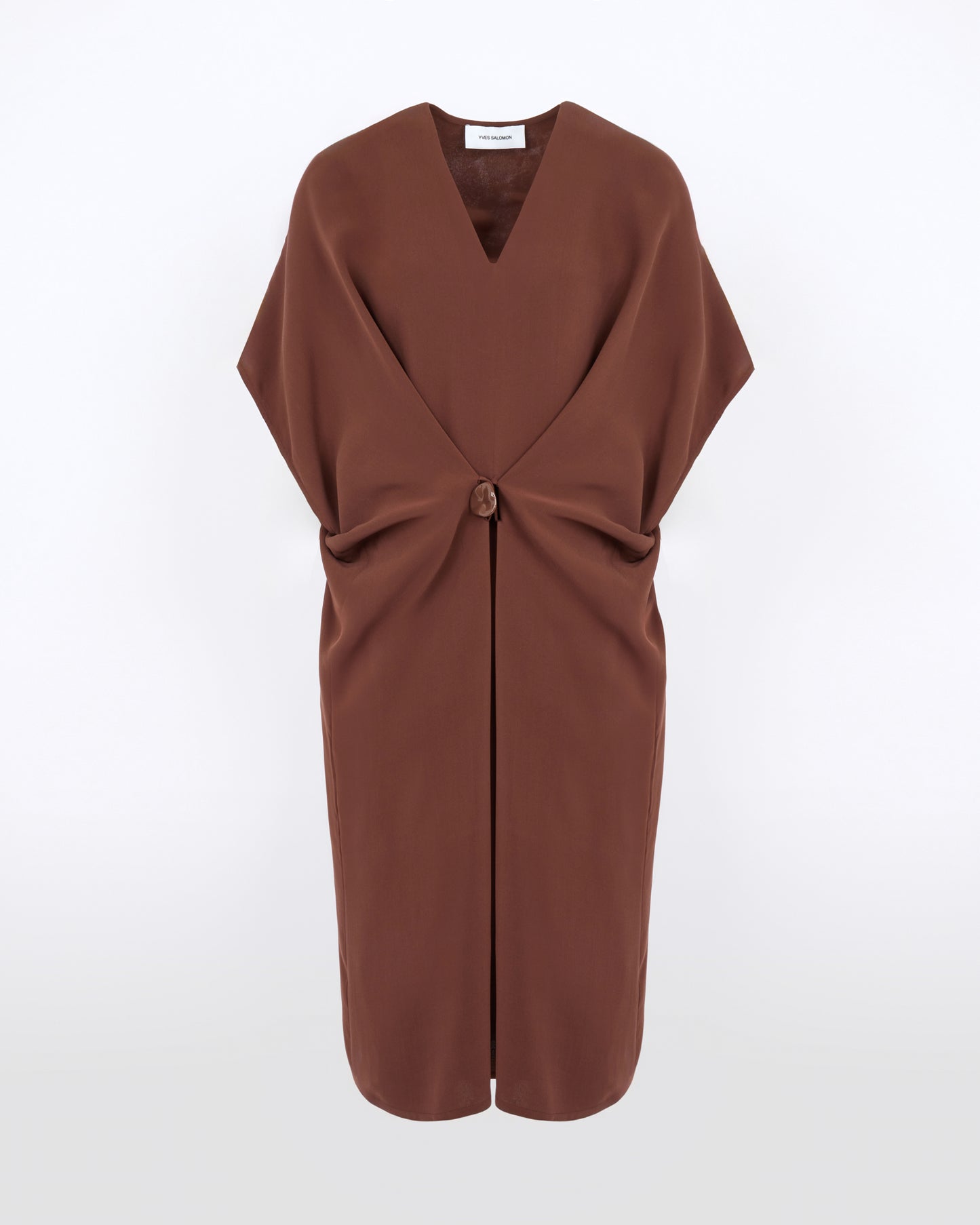 Robe drapée en crêpe de soie - Yves Salomon - Nouvelle collection Automne Hiver