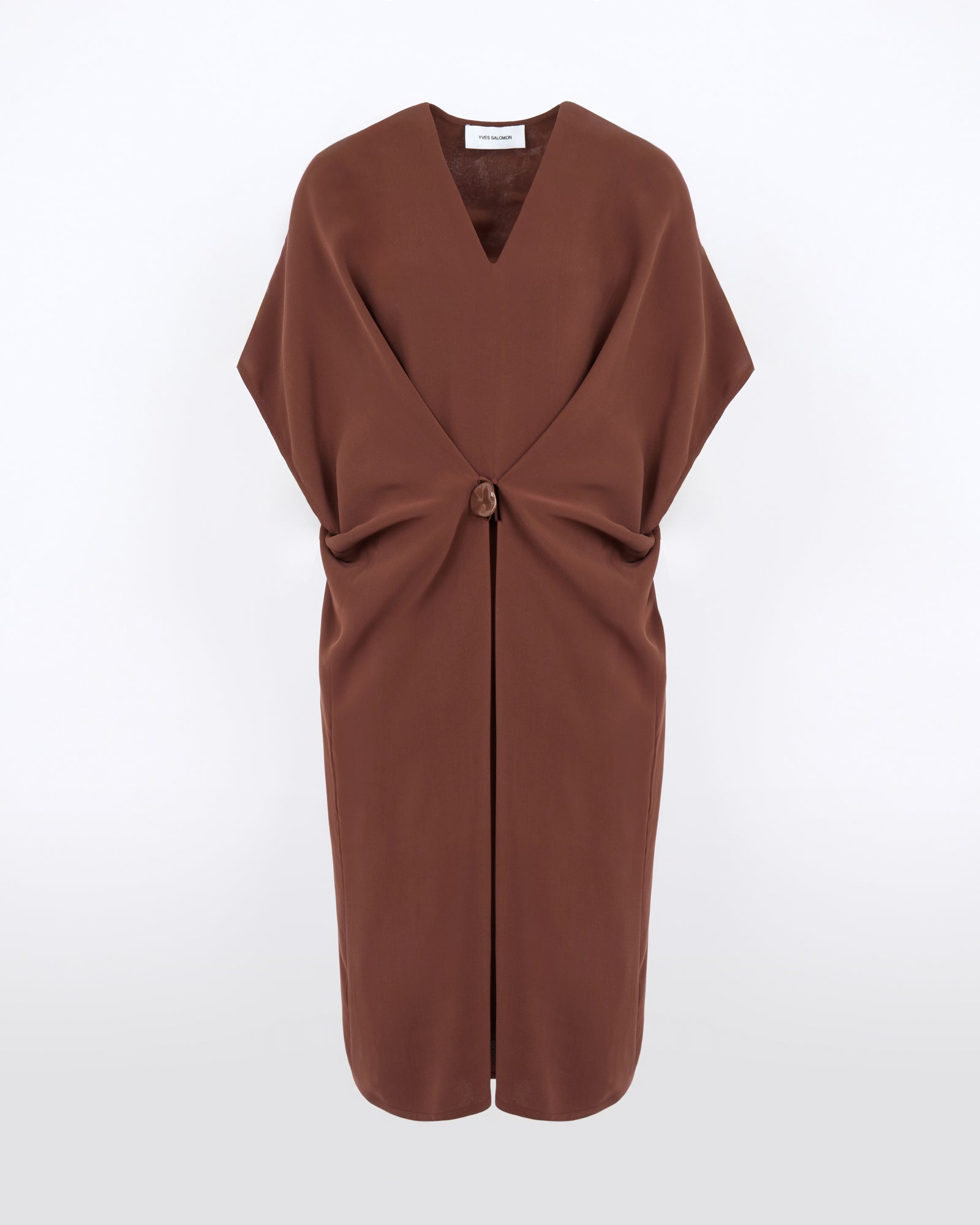 Robe drapée en crêpe de soie - Yves Salomon - Nouvelle collection Automne Hiver