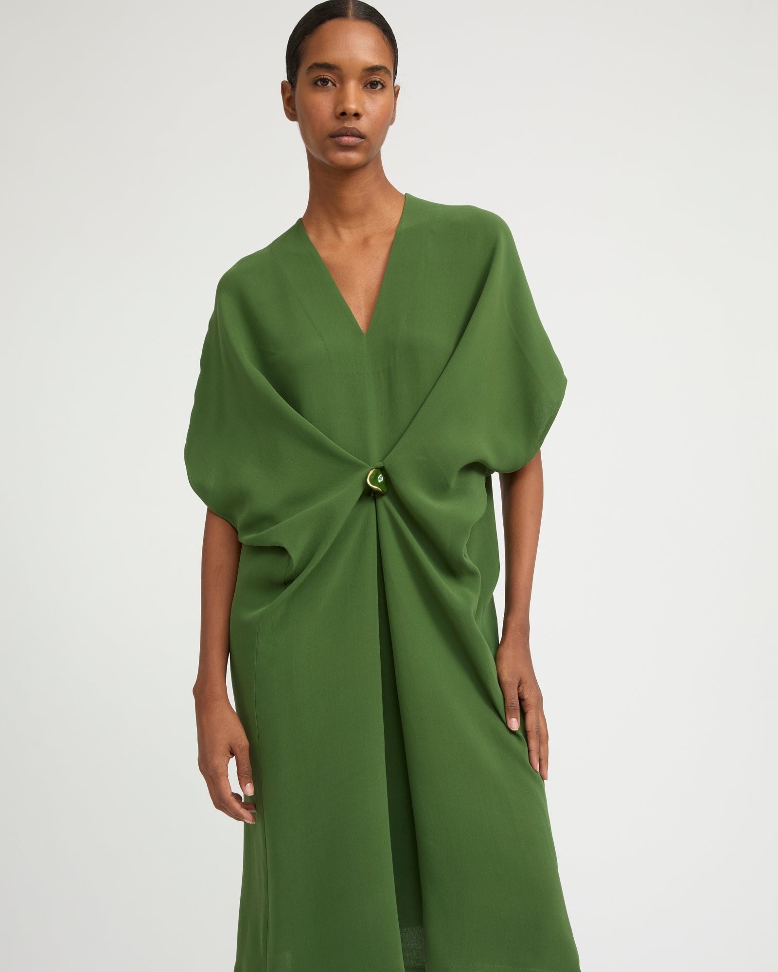 Robe drapée en crêpe de soie -Yves Salomon
