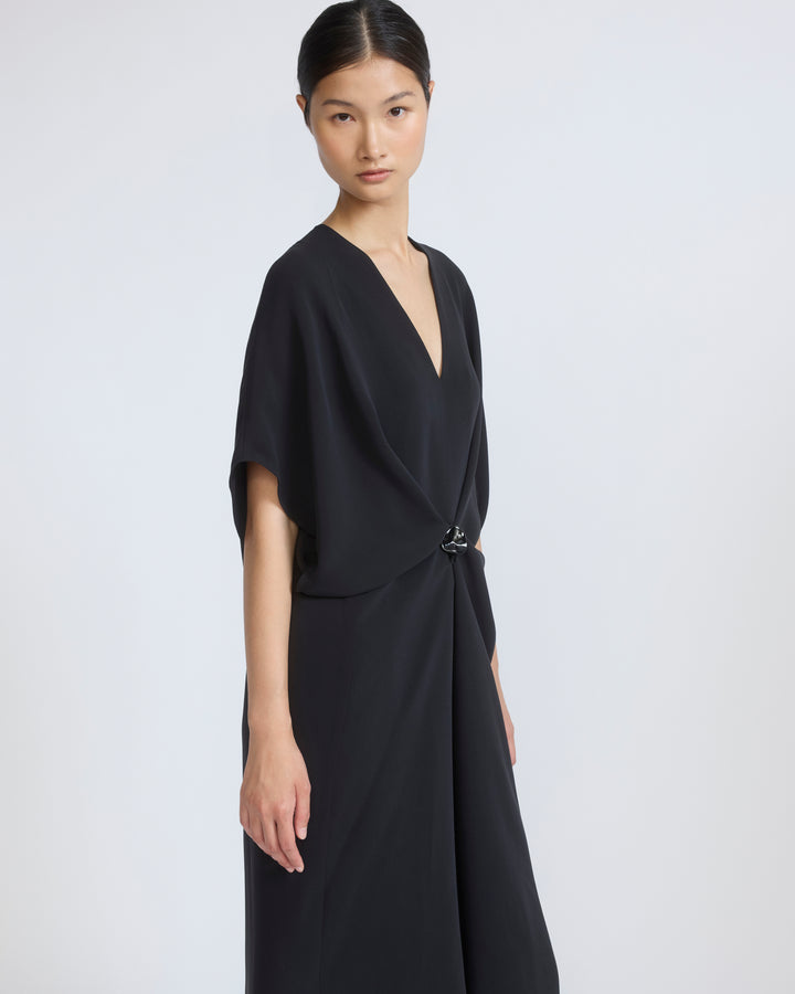 Robe drapée en crêpe de soie