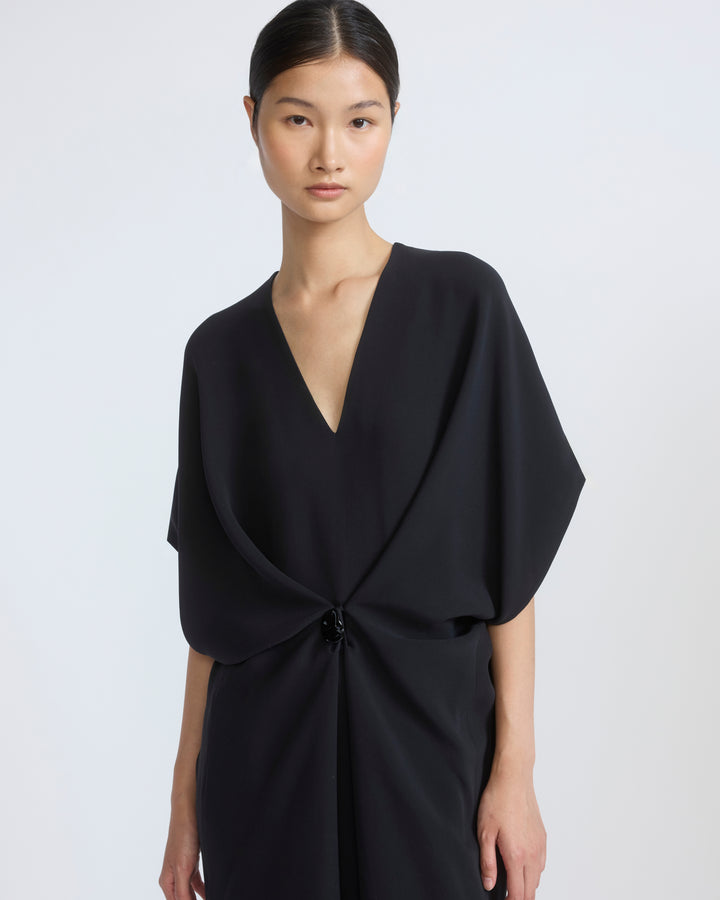 Robe drapée en crêpe de soie