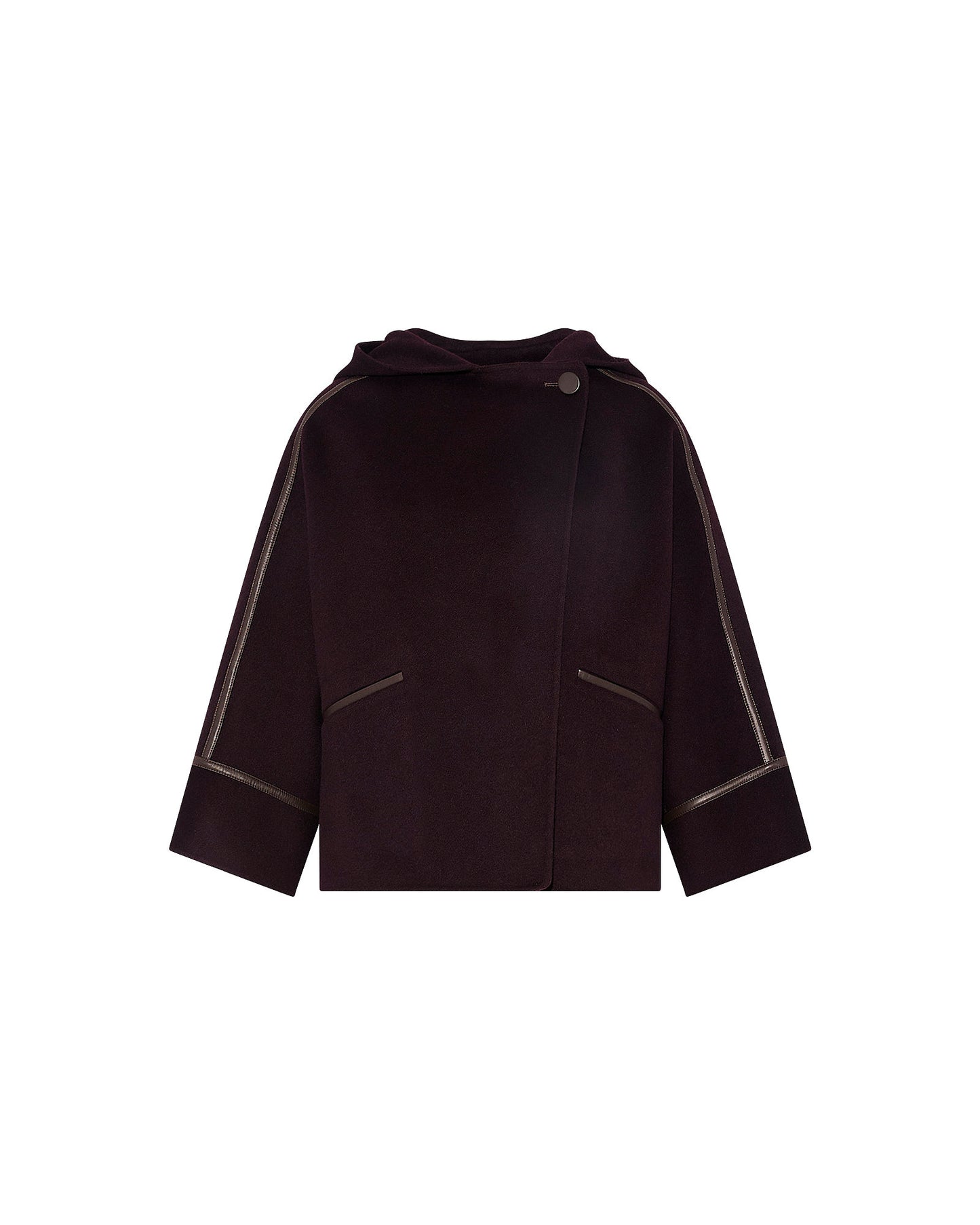Double-sided cashmere-blend hooded jacket