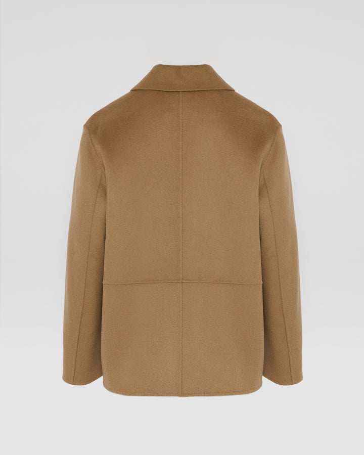 Black Friday - Yves Salomon - Veste en lainage cachemire double face - camel - vue dos