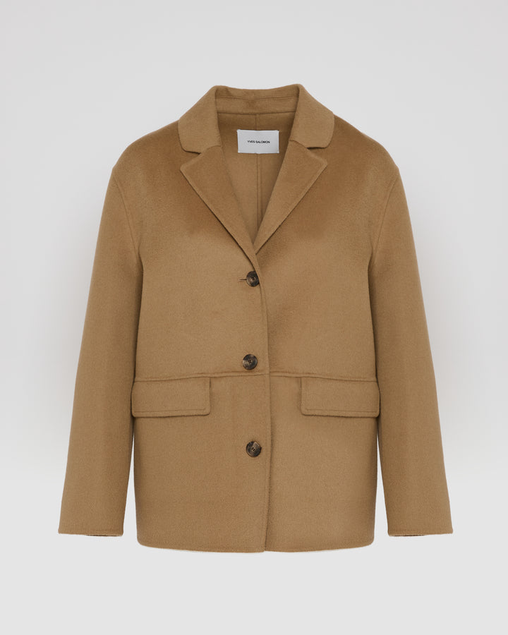 Veste en cachemire mélangé double face
