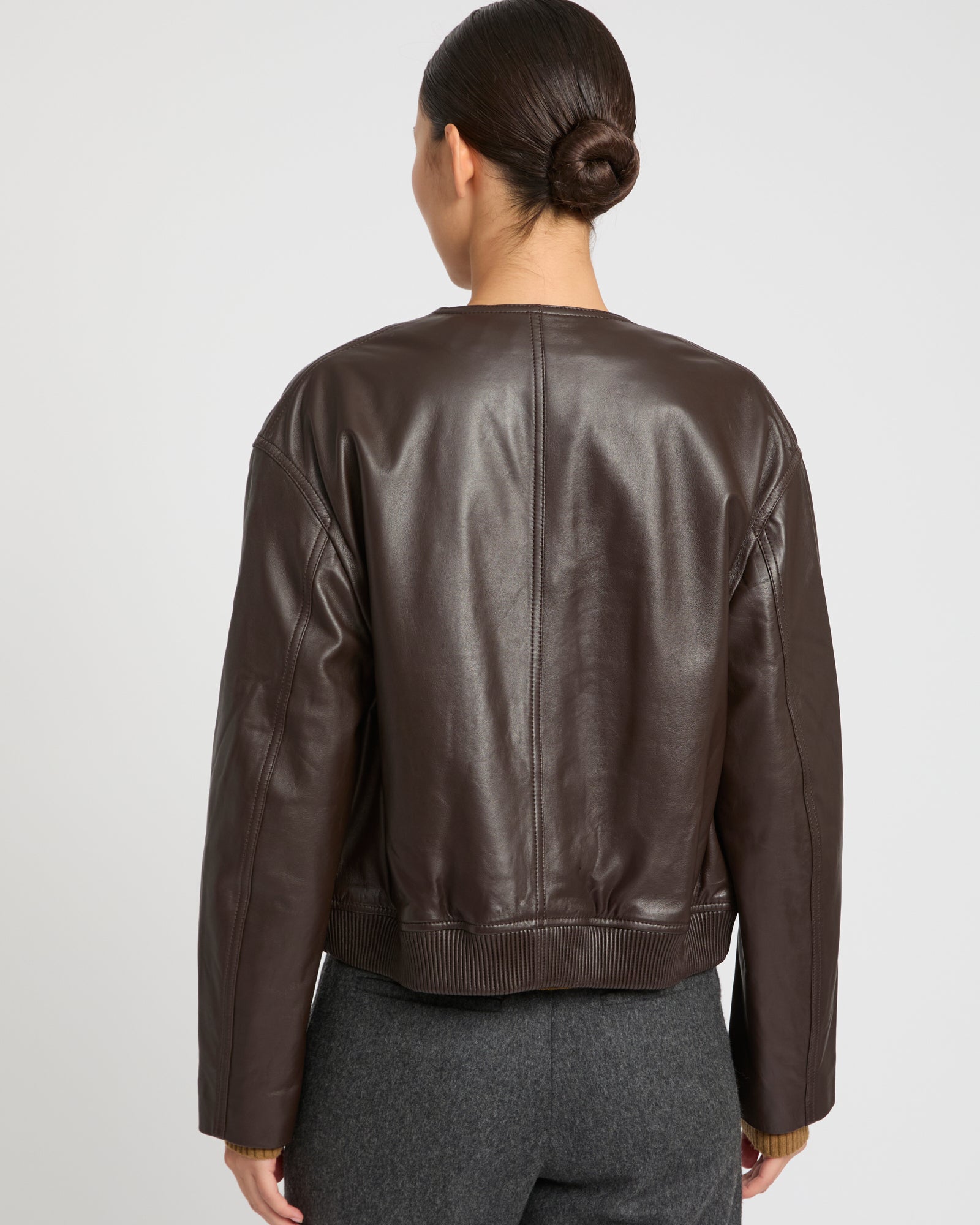 Lamb leather jacket - Brown - Yves Salomon