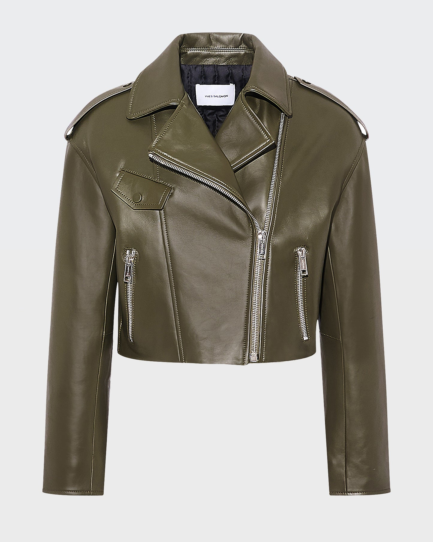 Perfecto croppé en cuir d'agneau