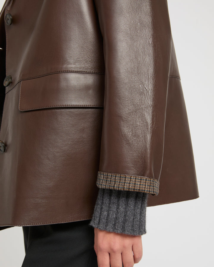 Woollen bonded leather jacket
