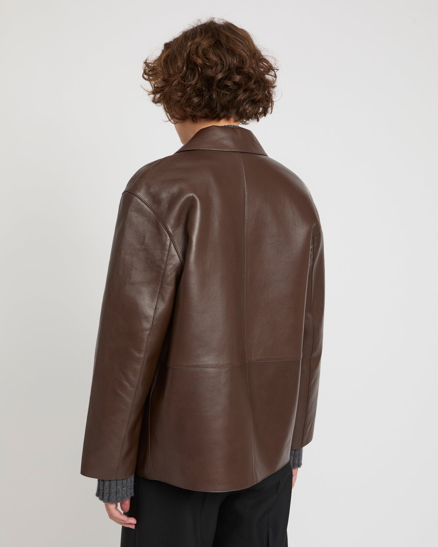 Woollen bonded leather jacket