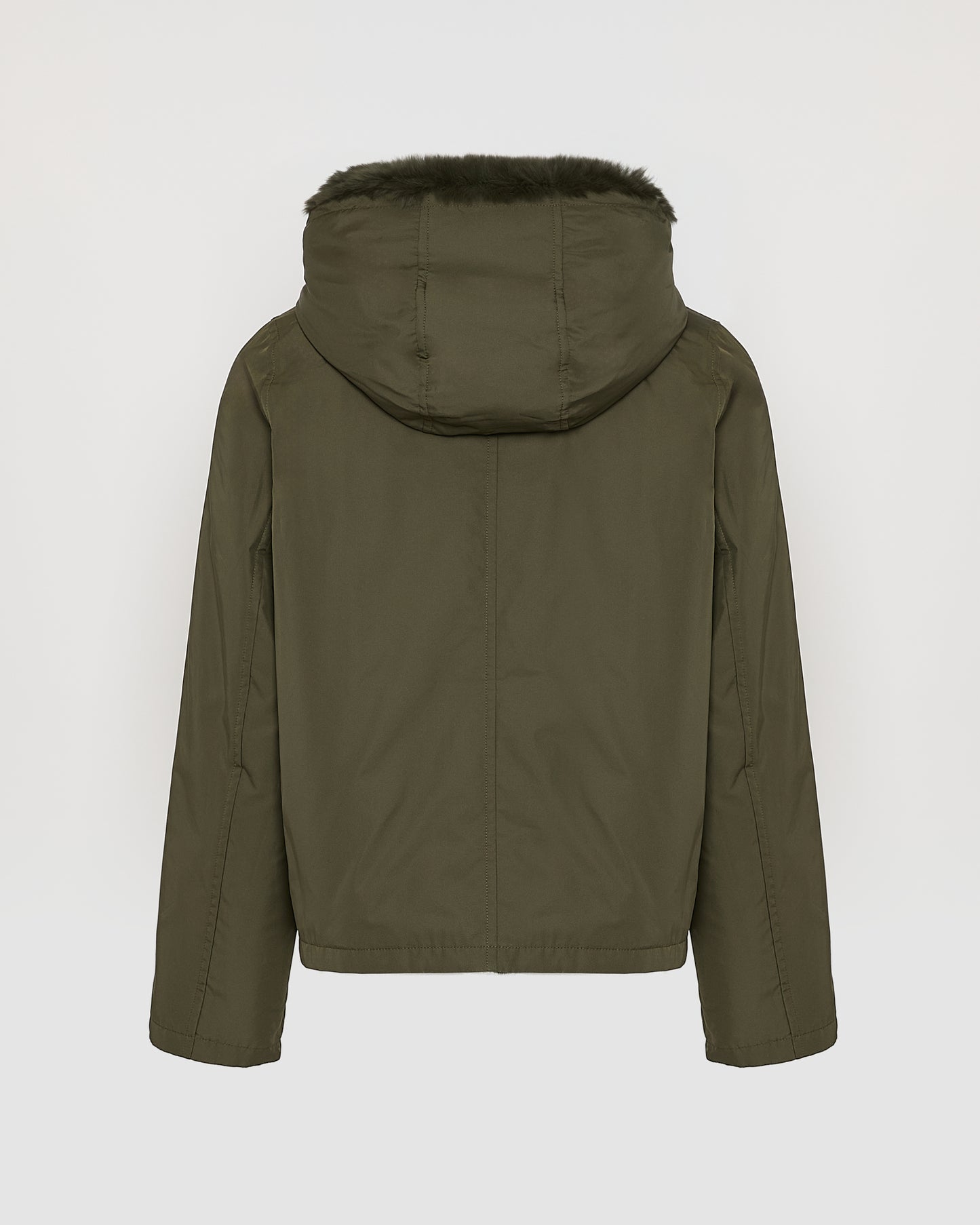 Veste à capuche en fourrure de lapin rex réversible tissu technique -Yves Salomon