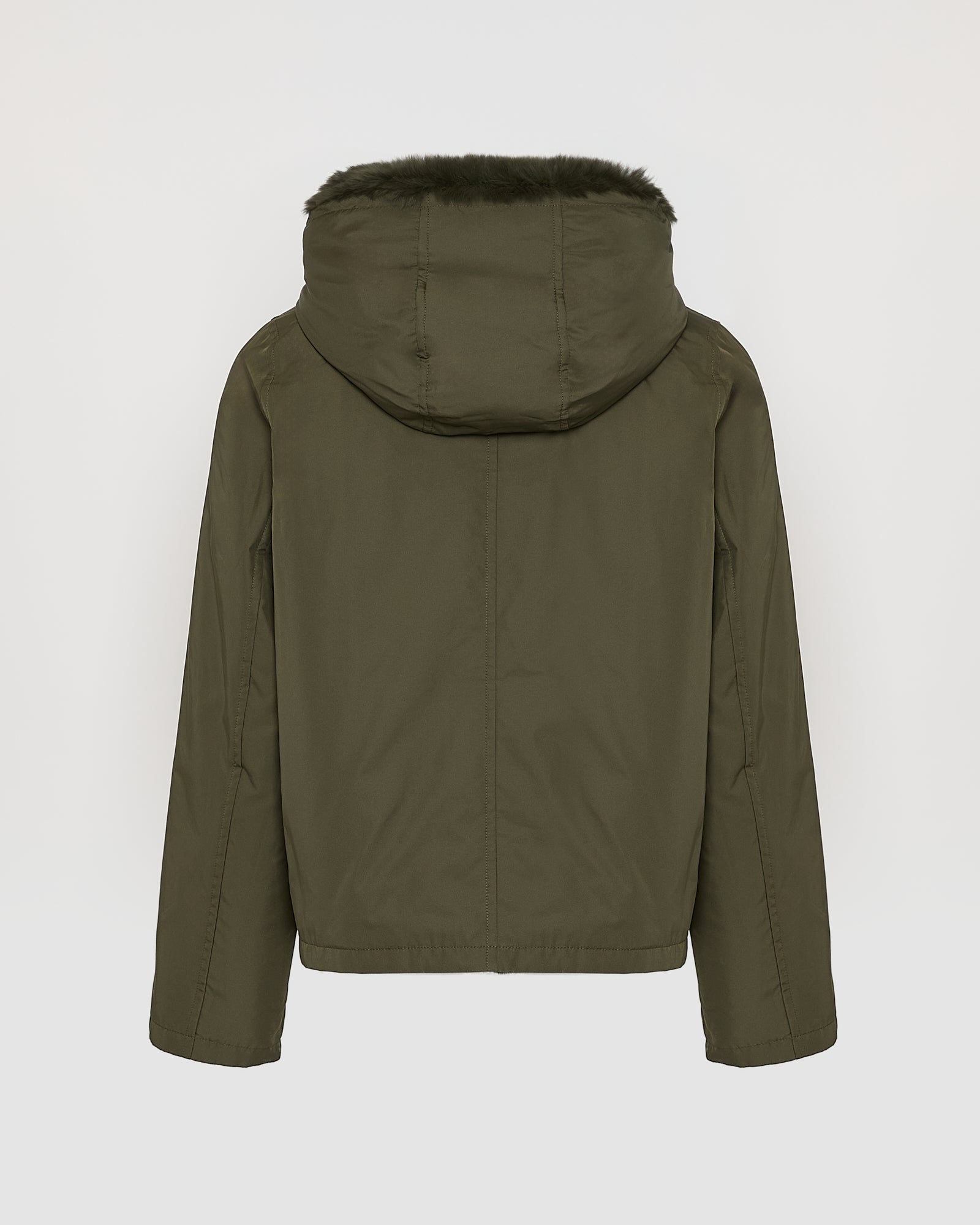 Veste à capuche en fourrure de lapin rex réversible tissu technique -Yves Salomon