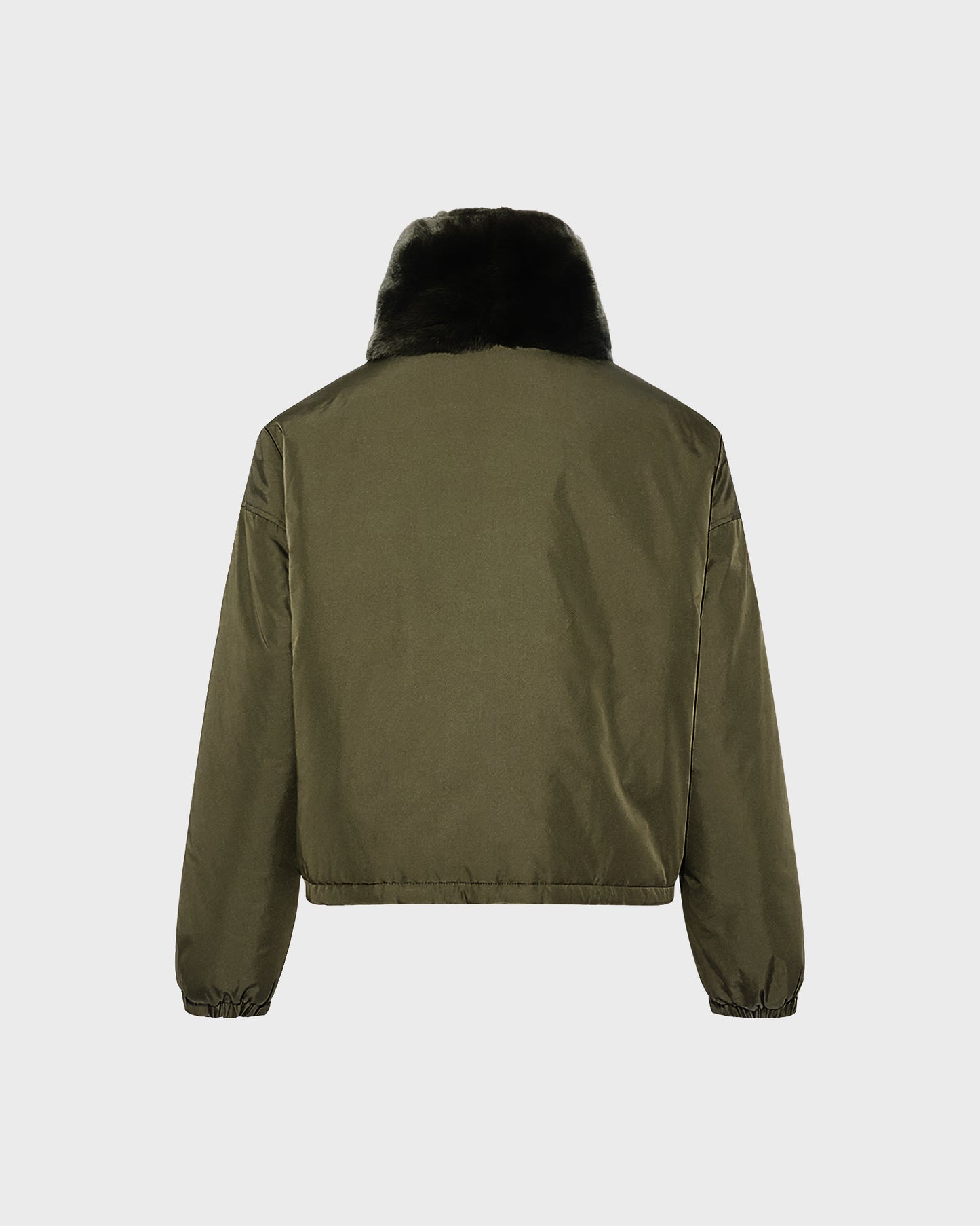 Veste boxy en fourrure de lapin rex réversible tissu technique -Yves Salomon
