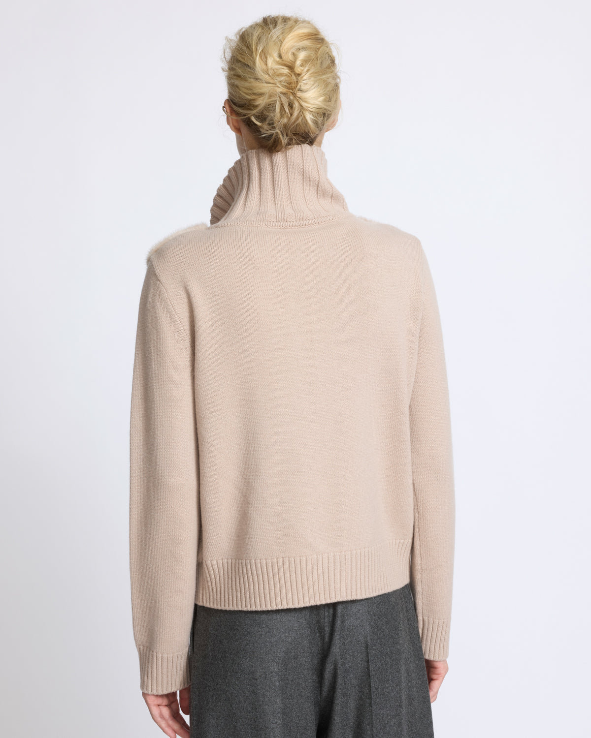 Veste en fourrure de vison et maille Mérinos - Yves Salomon - Nouvelle collection Automne Hiver