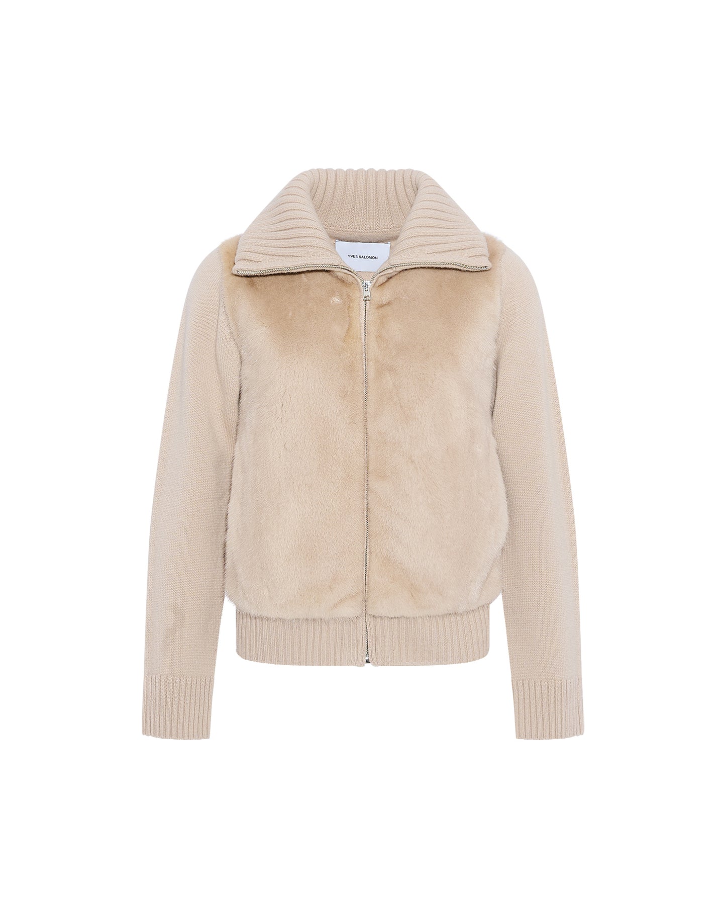 Mink fur and Merino knit jacket