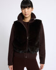 Veste en fourrure de vison et maille Mérinos