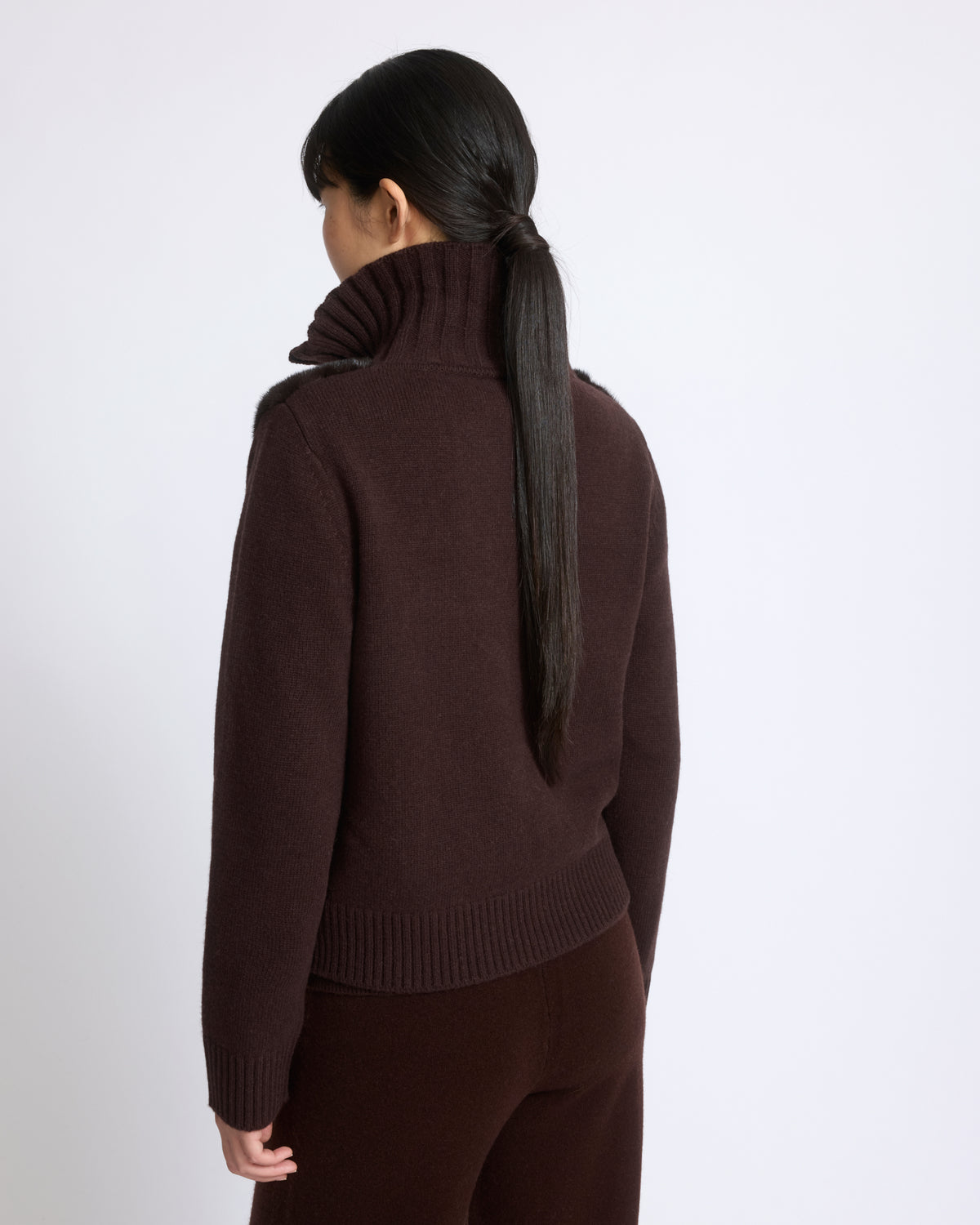 Veste en fourrure de vison et maille Mérinos - Yves Salomon - Nouvelle collection Automne Hiver