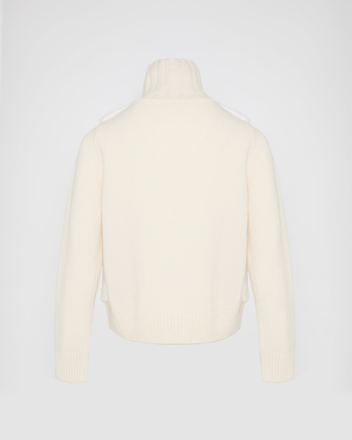 Veste en fourrure de vison et maille Mérinos