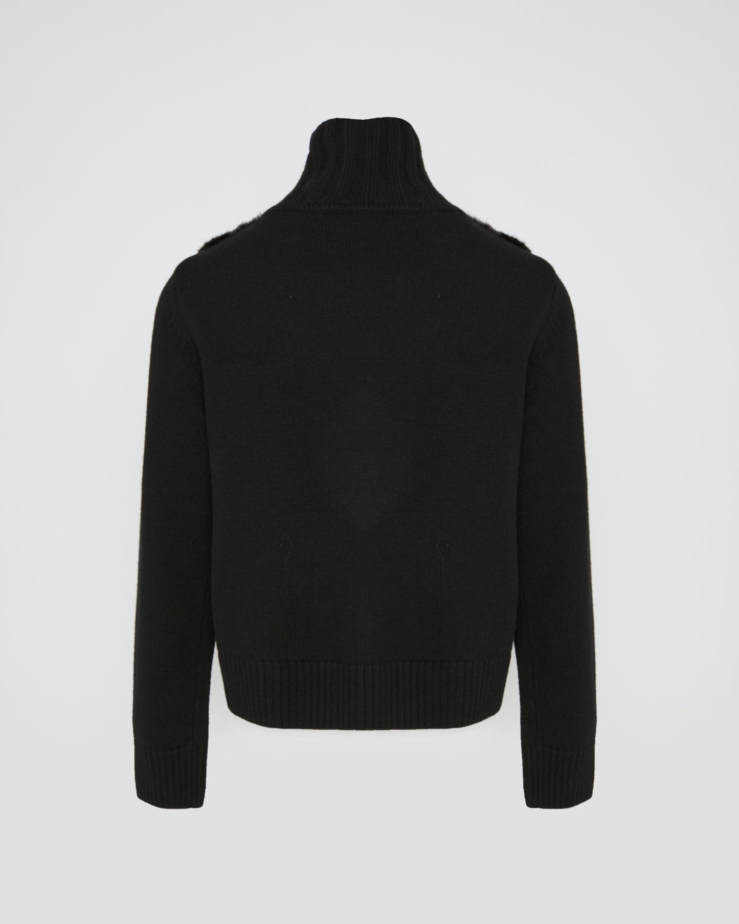 Veste en fourrure de vison et maille Mérinos
