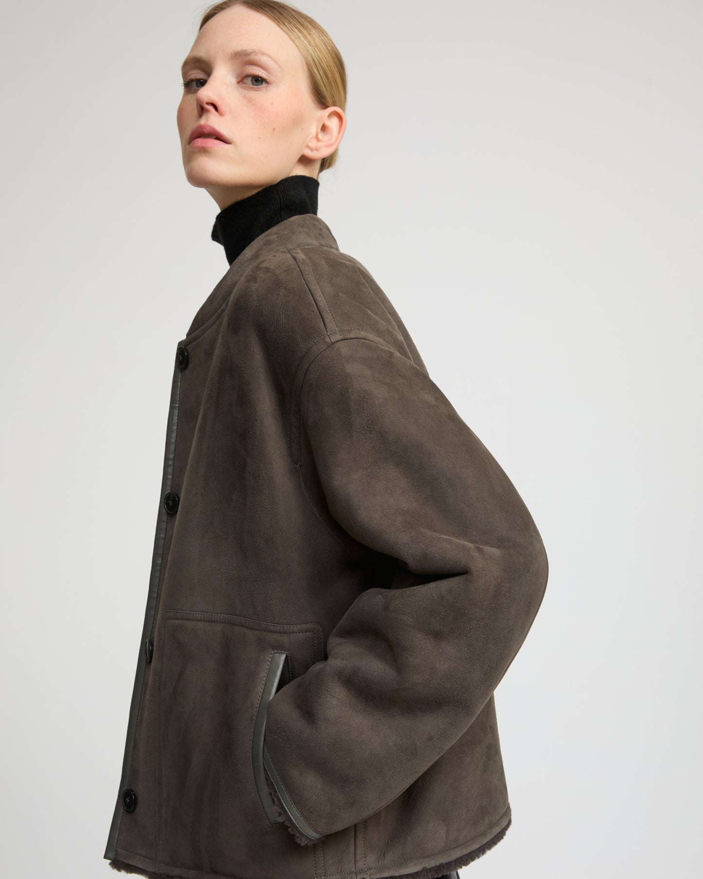 Suede Merino lambskin varsity jacket