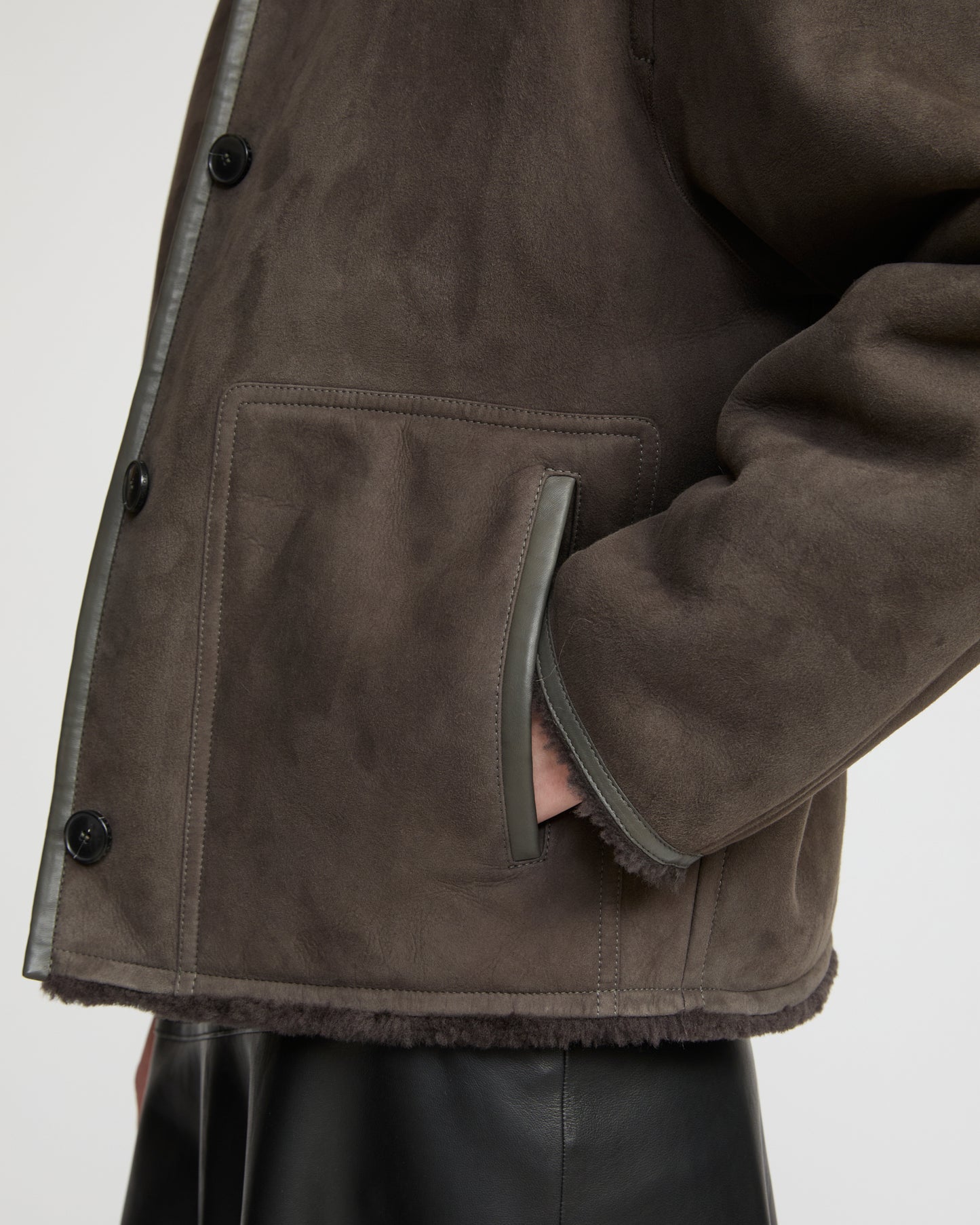 Suede Merino lambskin varsity jacket