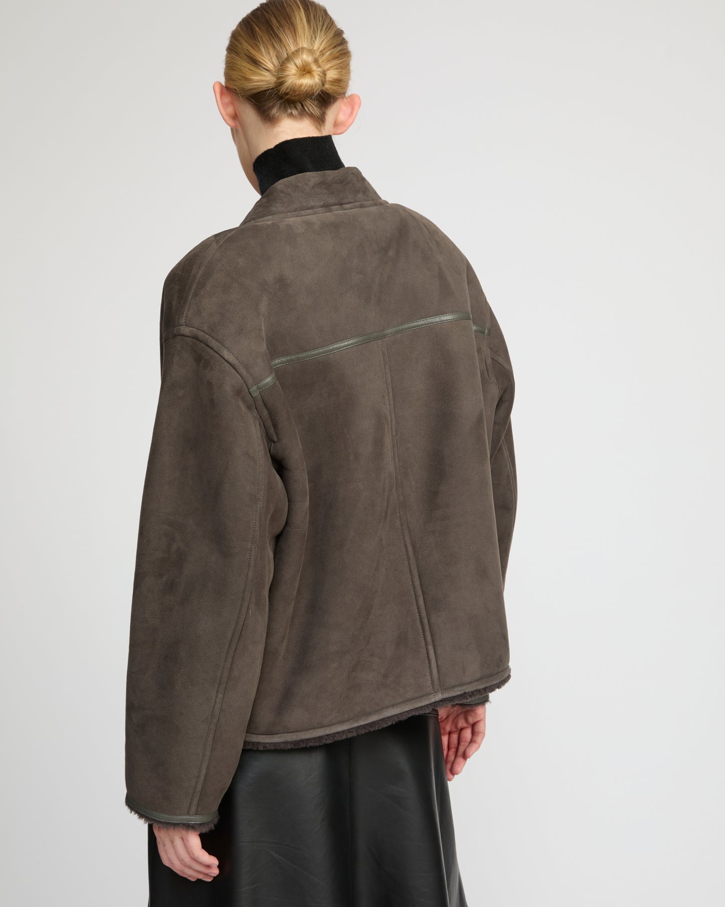 Suede Merino lambskin varsity jacket
